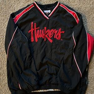 Vintage Nebraska Huskers Black and Red Pullover Jacket